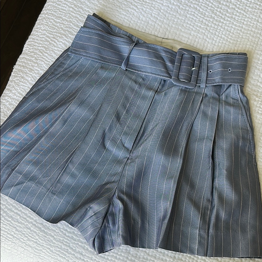 Sandro Pinstripe Pleated Shorts